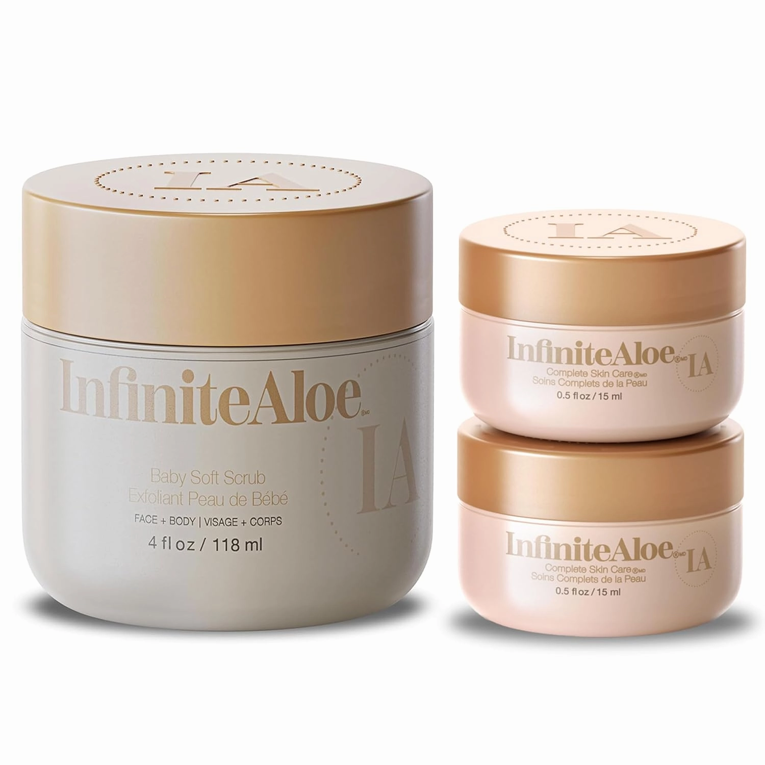 InfiniteAloe Baby Soft Scrub, Aloe Vera Powered Face and Body Scrub – Exfoliating and Moisturizing – 4oz.   2 Travels