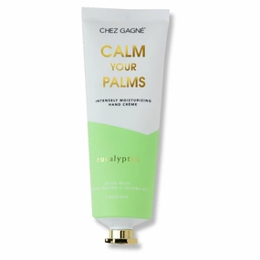Intensely Moisturizing Vegan Hand Cream Jojoba Oil Cocoa Butter- Non-Greasy, Fast-Absorbing, Made In US - Calm Your Palms - Hand Crème (3.4oz, Eucalyptus)