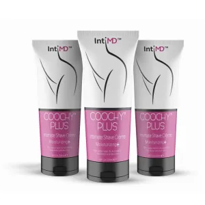 IntiMD COOCHY PLUS (3 Pack) Intimate Shave Cream Rash-Free With MOISTURIZING  8oz