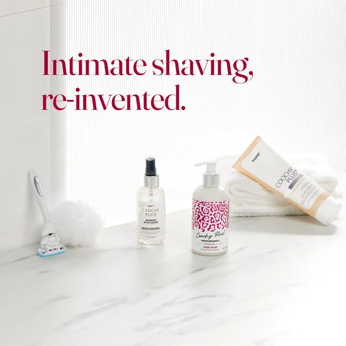 IntiMD Coochy Plus Intimate Shaving Complete Kit - Sweet Bliss & Organic After Shave Protection Soothing Moisturizer Mist - Antioxidant Formula Prevents Razor Burns, Itchiness & Ingrown Hair