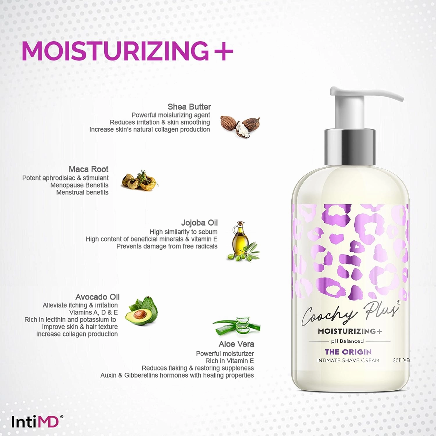 IntiMD Coochy Plus HydroLock Moisturizing   3-Steps Kit Intimate Shave Gift Set: Nouria Pre-Shave Elixir Oil   Coochy Plus Shave Cream The Origin   Coochy Plus After Shave Protection Mist