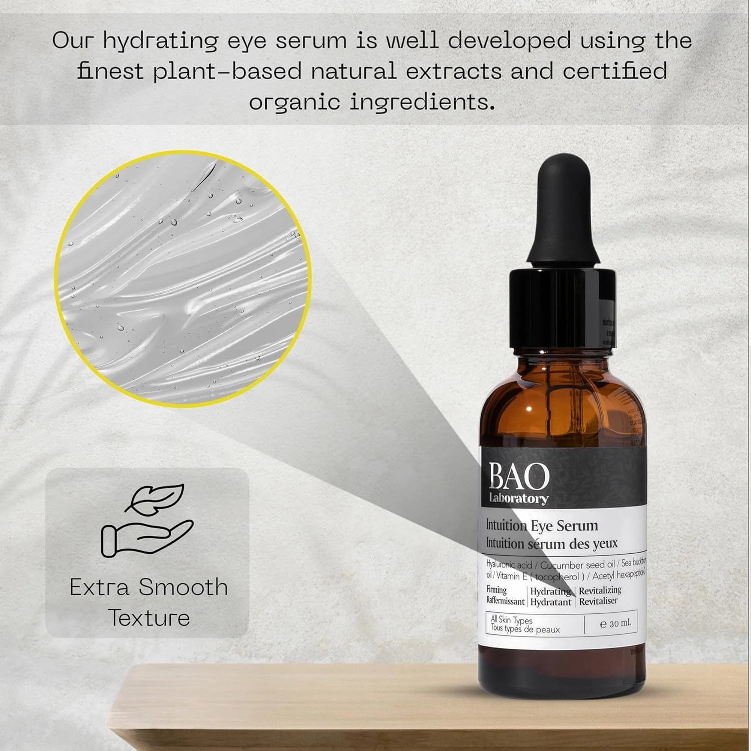 Intuition Eye Serum | Vitamin E, Cucumber Seed Oil And Hyaluronic Acid | Eye Serum for Wrinkles, Finelines and Dark Spots | Best For All Skin Types (30 ML)