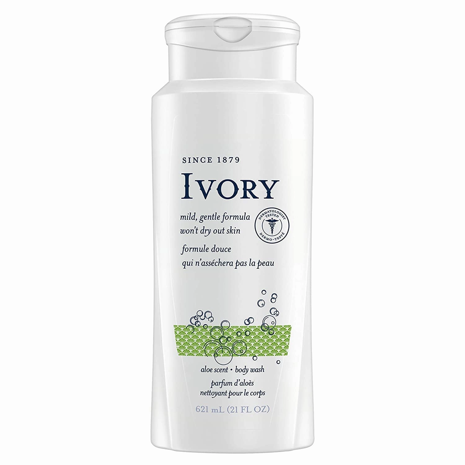 Ivory Body Wash, Aloe Scent, 21 Ounces (Pack of 4)