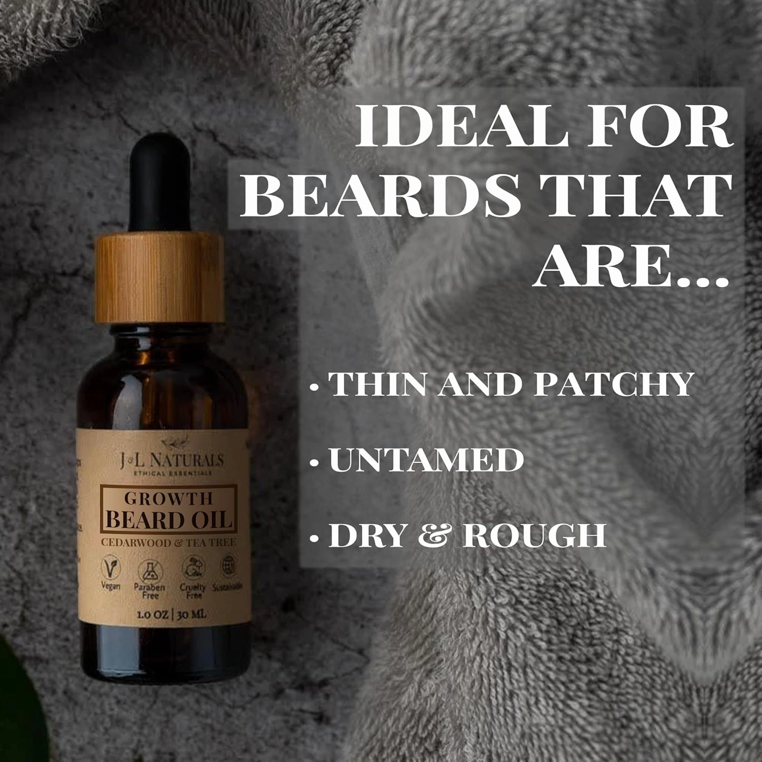 J&L Naturals | Beard Oil for Men | Growth, Grooming, Thicker Hair, Beard Care | 100% Natural Ingredients With Argan Oil, Jojoba Oil, Coconut Oil (1 Fl Oz (Pack of 2), Cedarwood & Tea Tree)