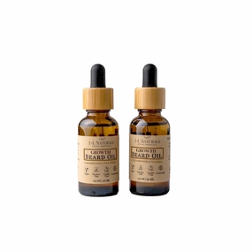 J&L Naturals | Beard Oil for Men | Growth, Grooming, Thicker Hair, Beard Care | 100% Natural Ingredients With Argan Oil, Jojoba Oil, Coconut Oil (1 Fl Oz (Pack of 2), Cedarwood & Tea Tree)