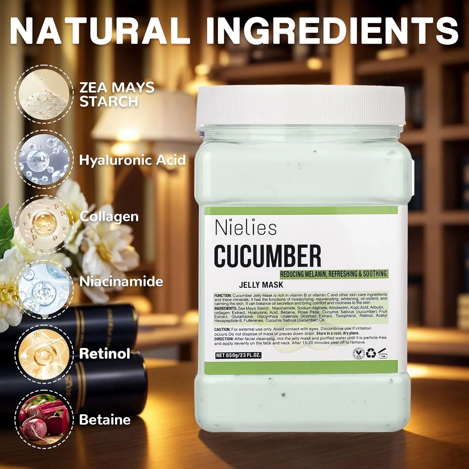 Jelly Face Mask for Facials - Cucumber Hydrating Jelly Mask | Professional Hydro jelly Masks | Vajacial | 23 Oz