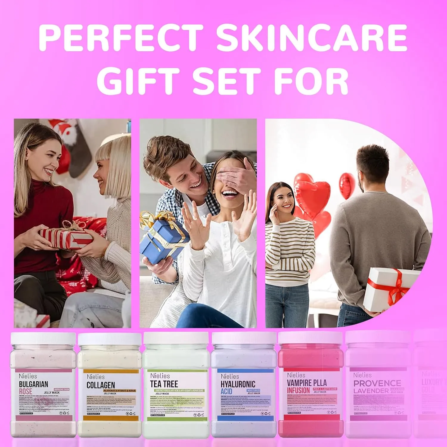 Jelly Mask, Facial Skin Care- Vampire "Peel-Off" Jelly Mask Set, Jelly masks for Facials Professional, Face Mask For Instant Hydration, Vegan Peel Off Face Mask, For Moisturizing, Smoothing (Vampire)