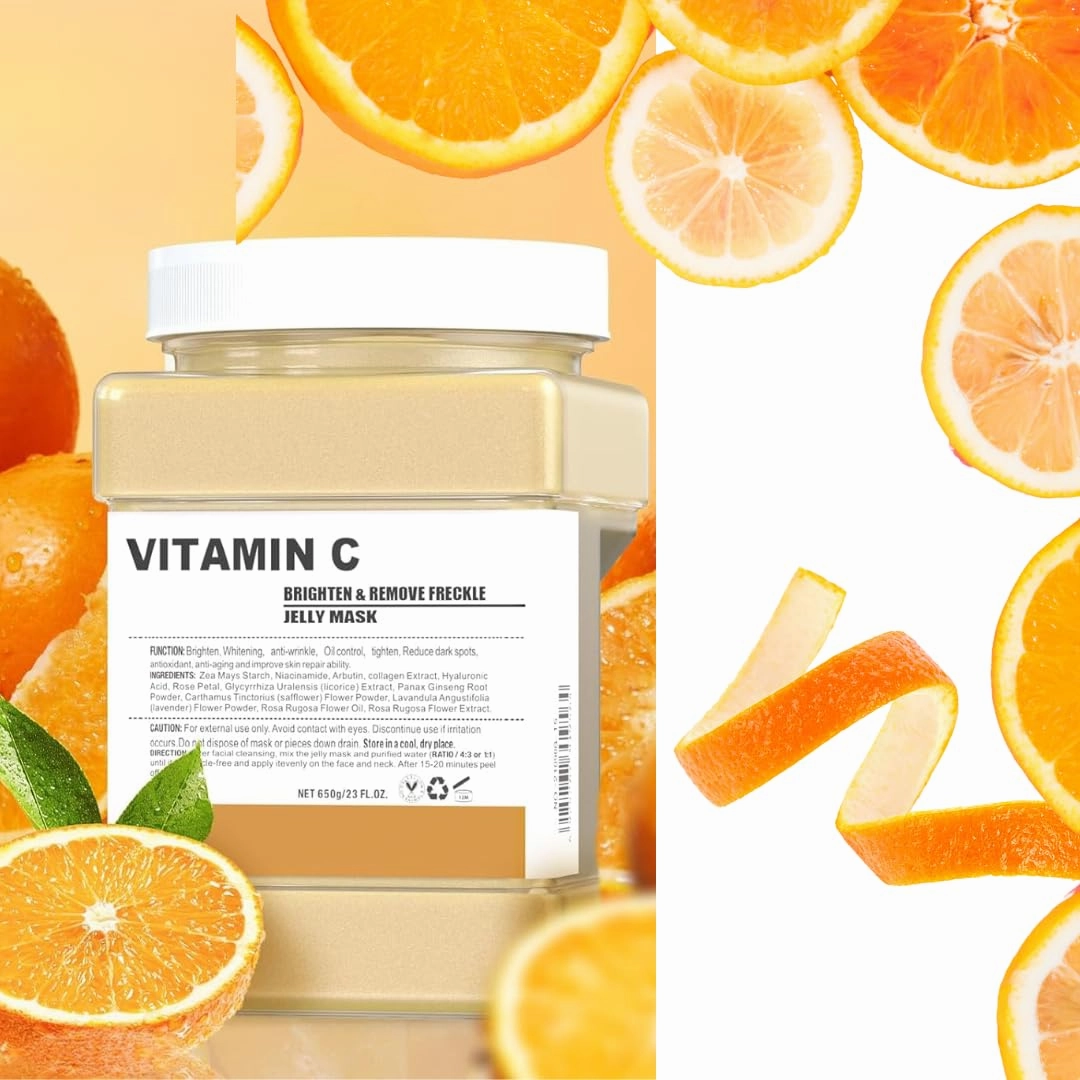 Jelly Mask for Facials -Green Tea Stick– Hydrating & Moisturizing Peel-Off Rubber Gel Mask Deep Hydration & Glow – Professional Spa Use – 23 Fl Oz Jar – All Skin Types – Vitamin C