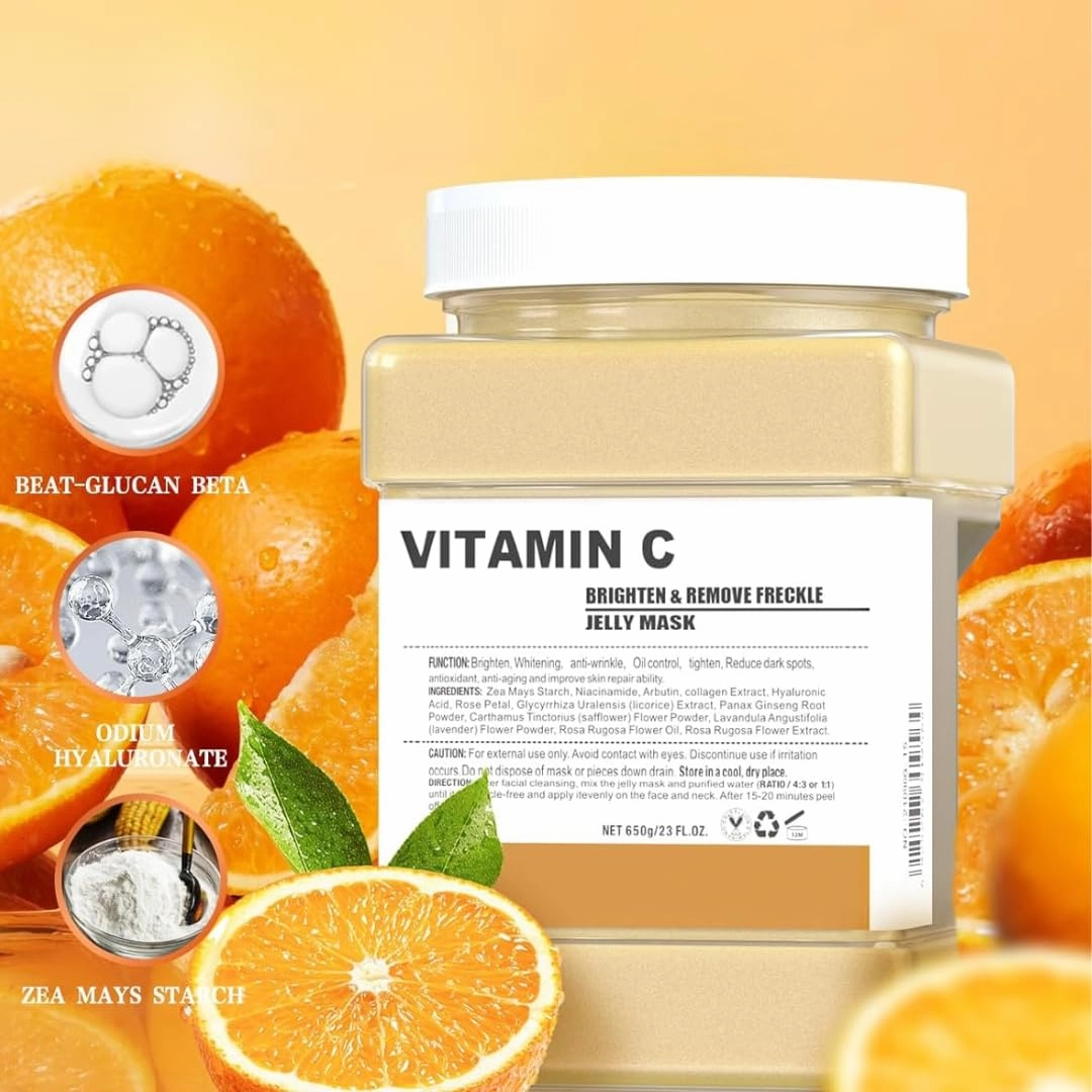 Jelly Mask for Facials -Green Tea Stick– Hydrating & Moisturizing Peel-Off Rubber Gel Mask Deep Hydration & Glow – Professional Spa Use – 23 Fl Oz Jar – All Skin Types – Vitamin C