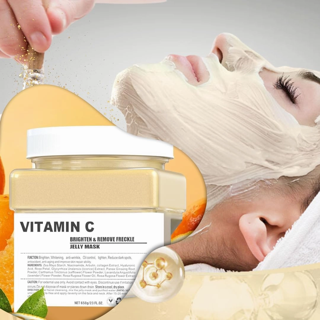 Jelly Mask for Facials -Green Tea Stick– Hydrating & Moisturizing Peel-Off Rubber Gel Mask Deep Hydration & Glow – Professional Spa Use – 23 Fl Oz Jar – All Skin Types – Vitamin C