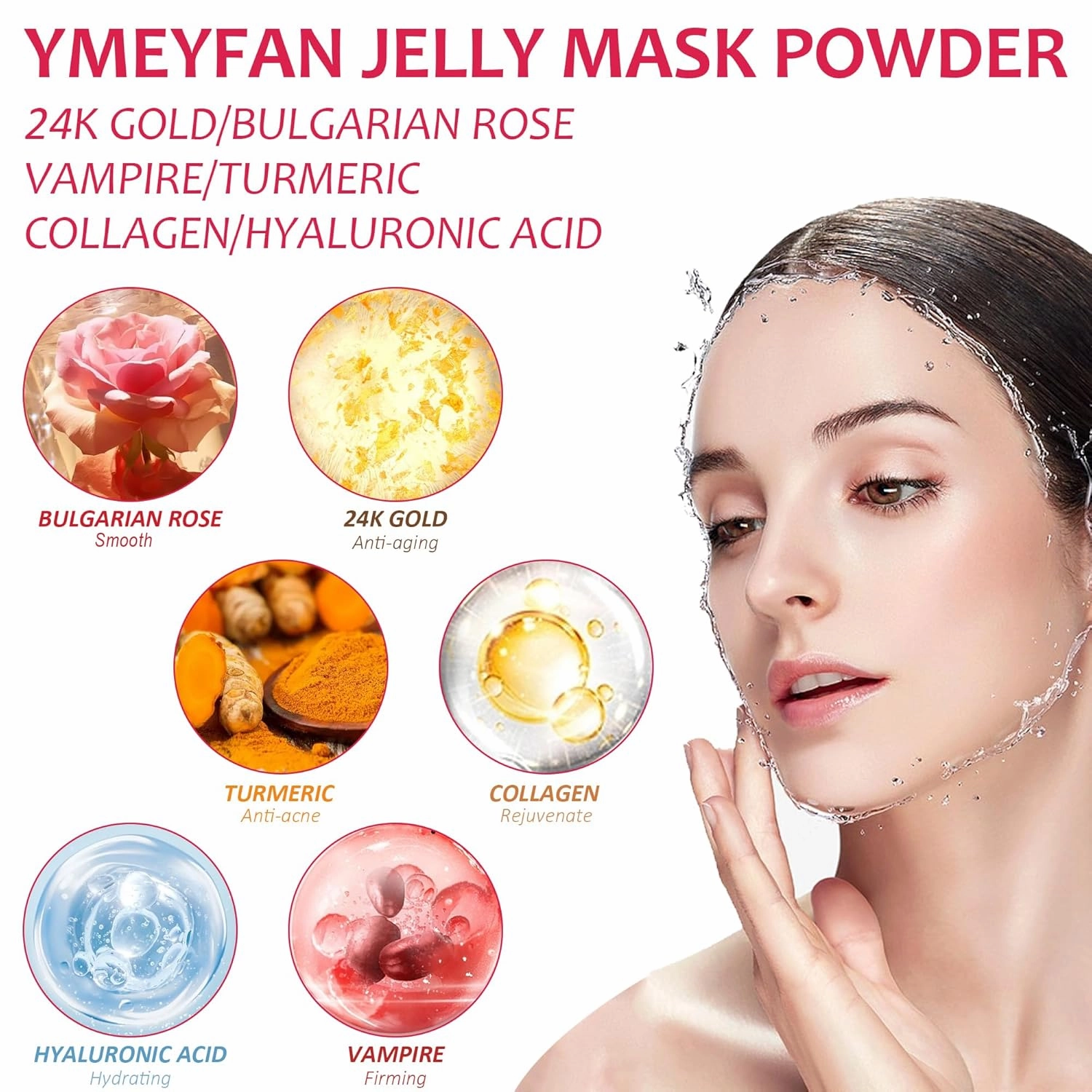 Jelly Mask for Facials Professional Face Mask Bulk Wholesale, Jelly Mask Powder for Estheticians Supplies Beauty Salon Spa Face Mask Skin Care, 23Fl Oz (6 Jar)