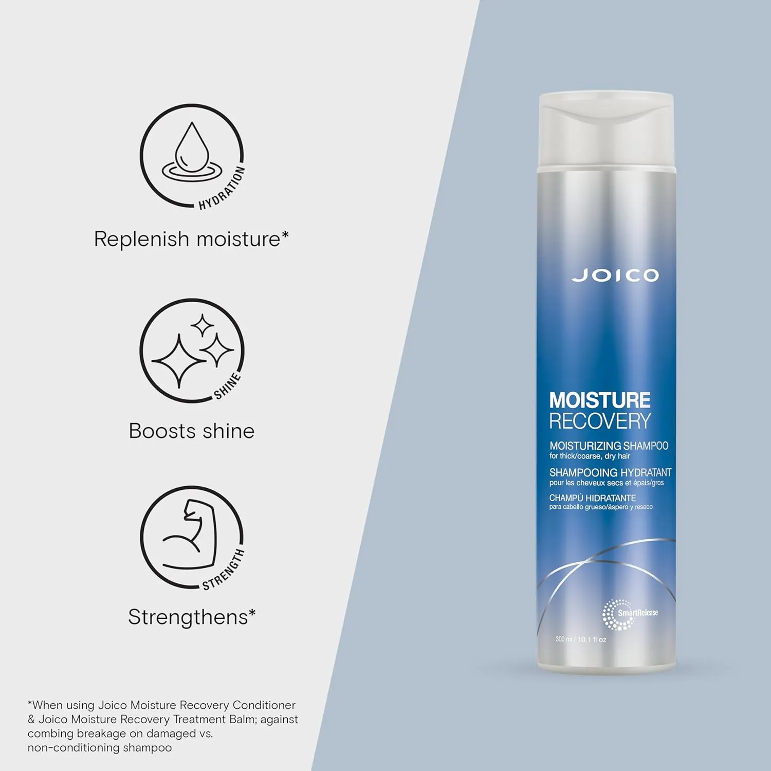 Joico Moisture Recovery Moisturizing Shampoo | For Thick, Coarse, Dry Hair | Replenish Moisture | Restore Smoothness & Elasticity | Reduce Breakage | Increase Strength | With Jojoba Oil & Shea Butter