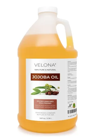 Jojoba Oil - 1 Gallon / 128 Fl Oz | 100% Pure and Natural | Golden, Unrefined, Cold Pressed, Hexane Free | Moisturizing Face, Hair, Body, Skin Care, Stretch Marks, Cuticles