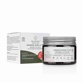 Juicy Chemistry - Organic 100% Natural Lip Balm for Women with Dry & Chapped Lips w/Damask Rose & Fig (5g)