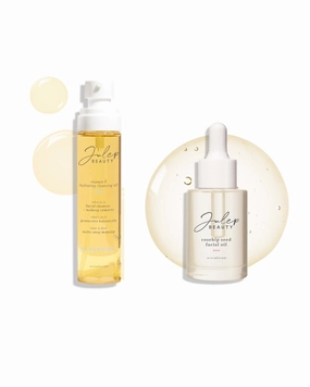 Julep Vitamin E Cleansing Oil & Rosehip Moisturizing Oil Bundle – Hydrating Makeup Remover & Lightweight Face Oil for Nourished, Glowing Skin – Non-Greasy, Antioxidant-Rich Skincare Duo