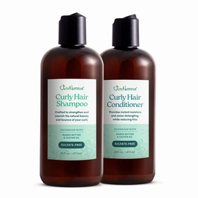 Just Nutritive Curly Hair Shampoo and Conditioner Set, Sulfate-Free, Hydrating, Frizz Control, Curl Enhancing, Moisturizing, Anti-Shrinkage, Natural Hair Care for Curly, Wavy, Textured Hair, 16 oz Eac