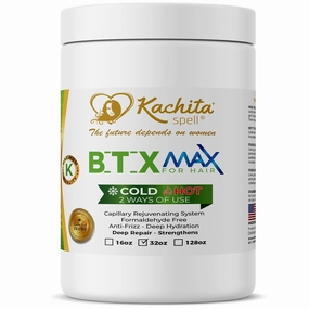Kachita Spell Botox Hair Treatment Rejuvenates Dry/Damaged Hair, Reduces Frizz, Provides Deep Hydration, Volume Control, and Smoothness Formaldehyde-free BotoxMax Formula (32 floz, 32.00, Fl Oz)