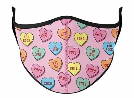 Kids Candy Heart Face Mask by Top Trenz - Two Sizes Available