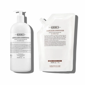Kiehl's Amino Acid Conditioner Duo, Strengthening and Moisturizing Hair Treatment, with Amino Acids, Jojoba and Coconut Oil to Improve Manageability and Added Shine, Jumbo Value Bundle