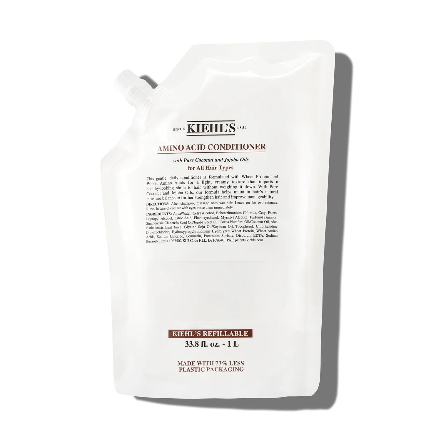Kiehl's Amino Acid Conditioner, Strengthening and Moisturizing Hair Treatment, with Amino Acids, Jojoba and Coconut Oil to Improve Manageability and Added Shine, Suitable for All Hair Types