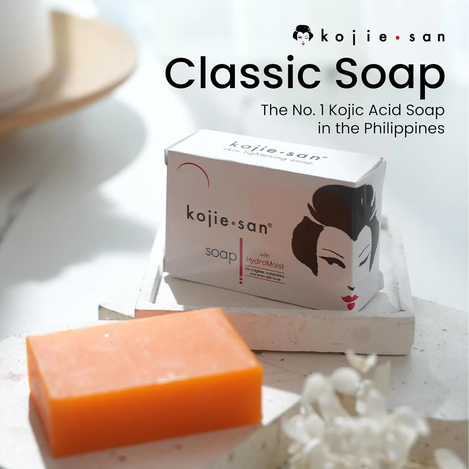 Kojie San Skincare Bundle - Facial Brightening Set with 2 Bars of Kojic Acid Soap, Face Cream & Exfoliating Face Brush
