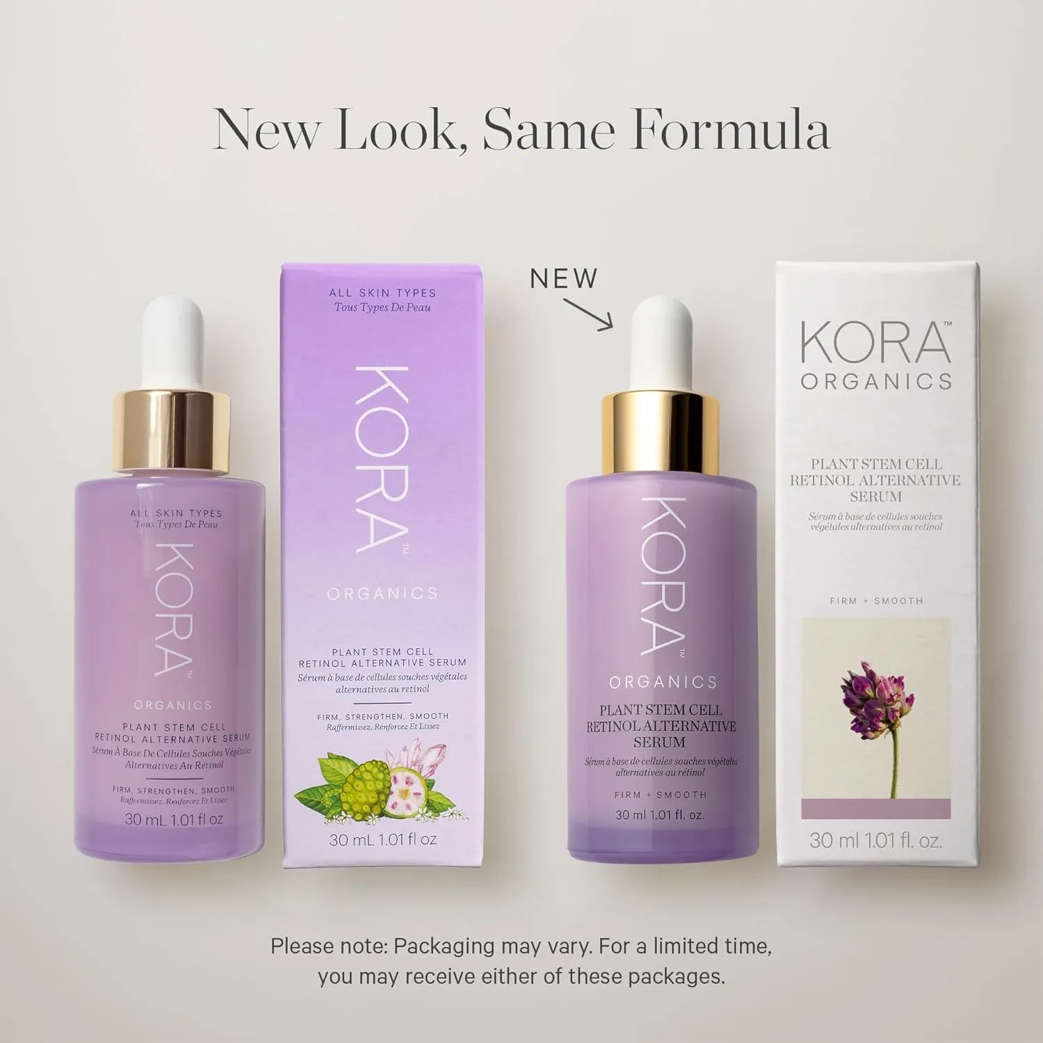 KORA Organics Plant Stem Cell Retinol Alternative Serum, Firming Face Serum, Repair Signs of Aging, Promotes Radiant Skin, Certified Organic, Cruelty Free, 1.01 fl oz
