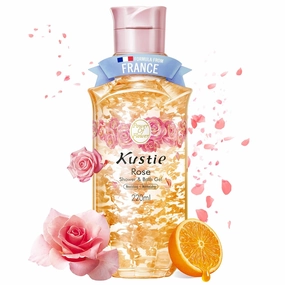 Kustie Smooth Rose Body Wash - Perfume Shower Gel with Squalane & Hyaluronic to Moisturizing, Antioxidant, Hydrate Skin丨Nature Rose & Rosehip Oil Add丨Paraben, Phthalate Free丨100% Vegan丨7.4 fl oz