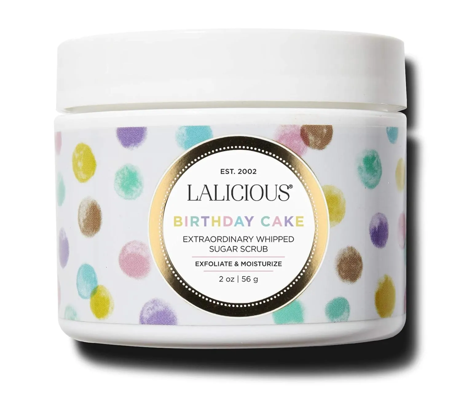 LaLicious Birthday Cake Shimmering Body Butter - Hydrating Body Moisturizer with Shea Butter, Cucumber Extract & Apricot Oil, No Parabens (2oz)