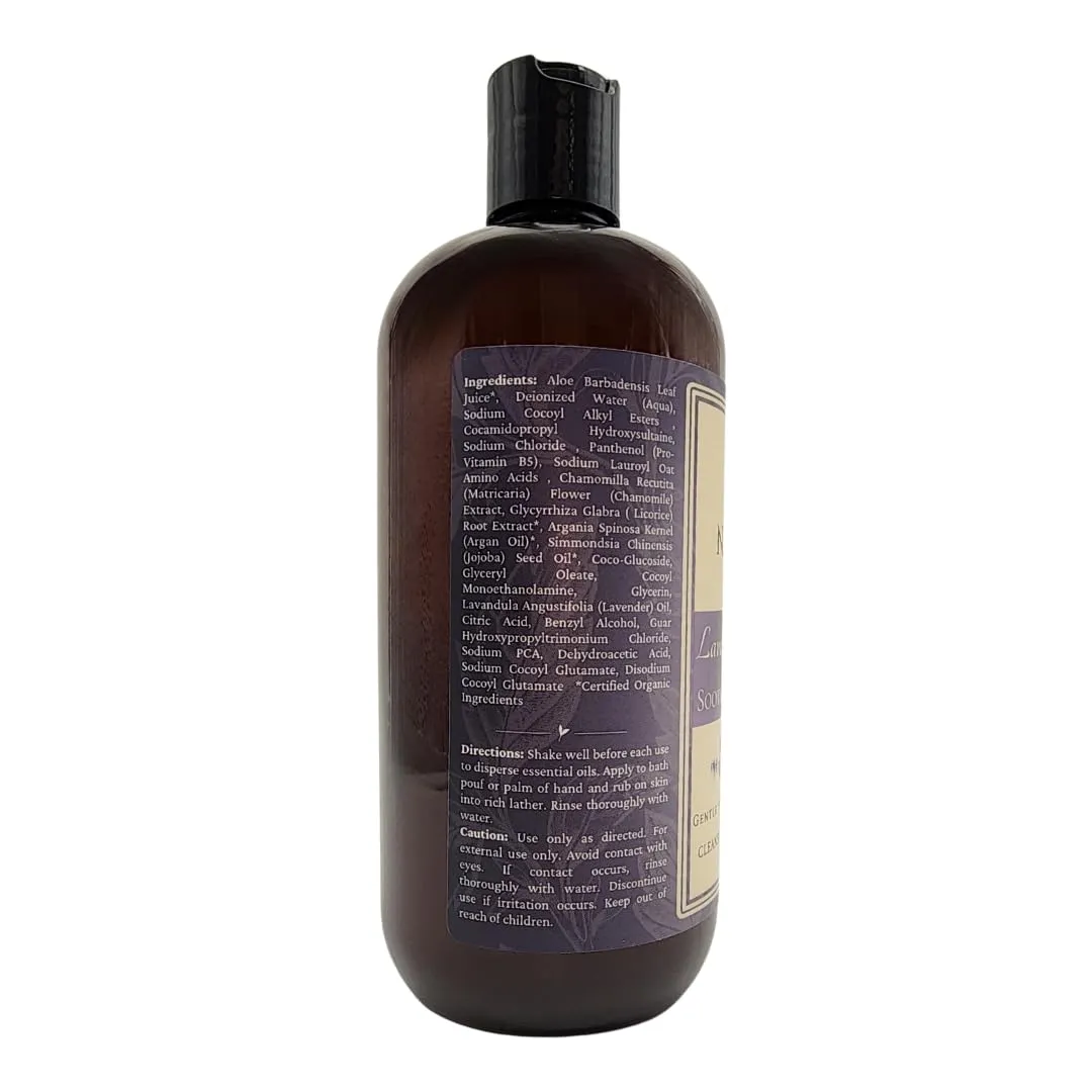 Lavender & Jojoba Soothing Body Wash | Calming Sulfate-Free Shower Gel for Soft, Hydrated & Healthy Skin | Moisturizing & Gentle for Normal & Sensitive Skin | 16 oz