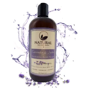 Lavender & Jojoba Soothing Body Wash | Calming Sulfate-Free Shower Gel for Soft, Hydrated & Healthy Skin | Moisturizing & Gentle for Normal & Sensitive Skin | 16 oz