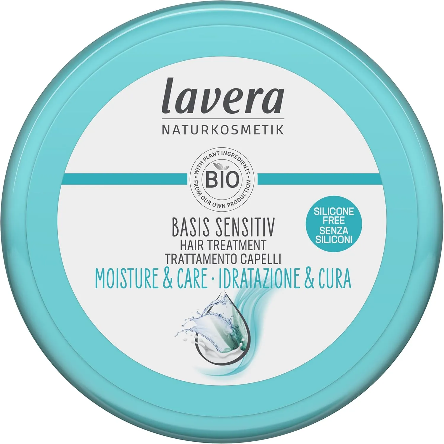 lavera basis sensitiv hair treatment Moisture & Care - without silicone - Intensive moisture & gentle care - vegan- natural cosmetics - 200 ml