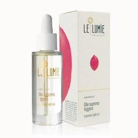 Le Lumie Amabile - Supreme Face Oil Anti-Wrinkle Moisturizing and Illuminating 99% Vitamin E D3 Avocado Olive Argan Jojoba vegan Made in Italy 30 ml