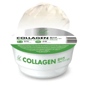 LINDSAY Collagen Modeling Mask Cup Pack - Korean Skin Care Face Mask Modeling Pack – Single-Use Rejuvenating Moisturizing Face Mask w/Spatula Spoon – Spa Facial Peel-off Mask (6 ea, 0.36 lb)