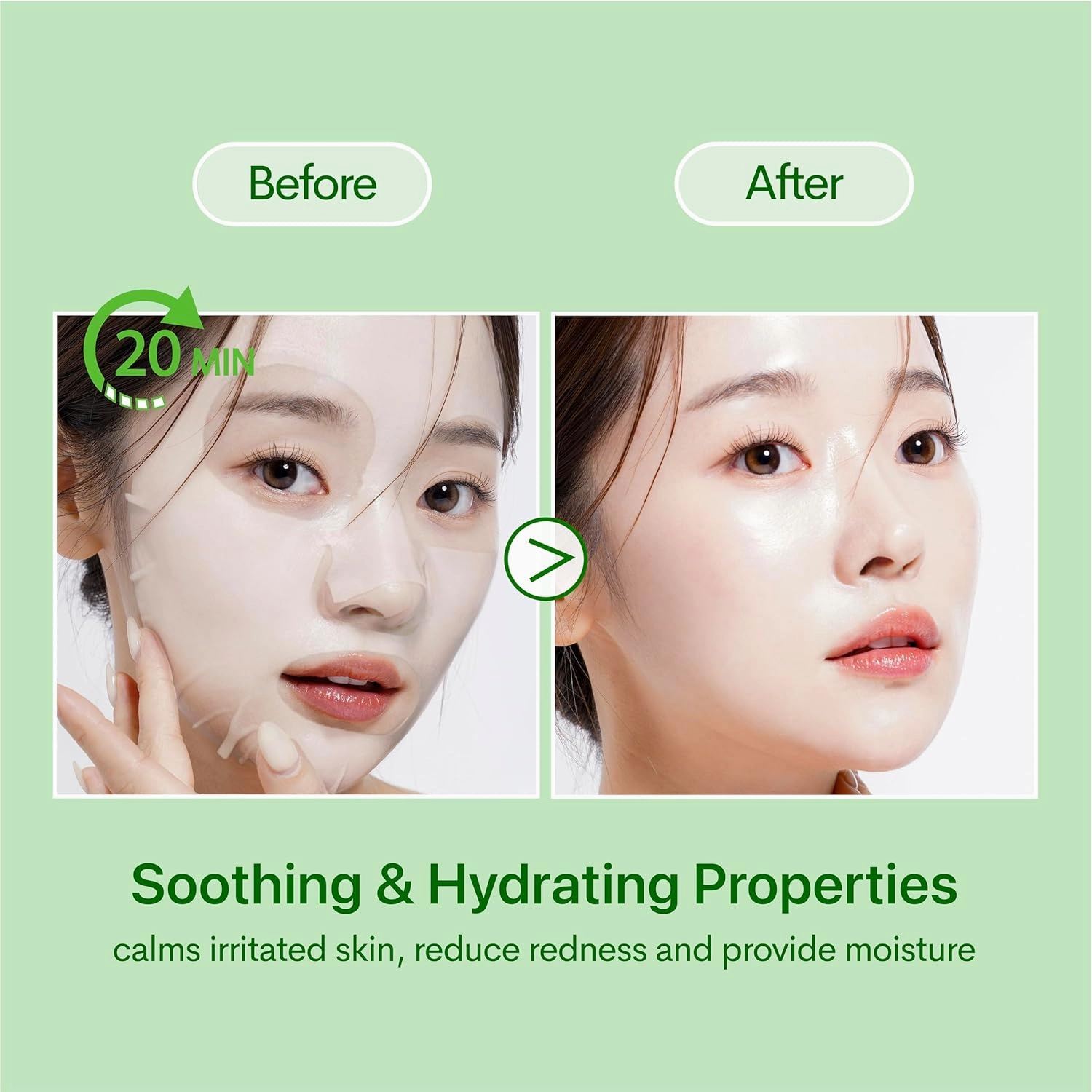 Luna Bunny 24PK Facial Sheet Mask, Brightening, Nourishing & Hydrating Korean Skincare for Self Care, Home Spa with Aloe, Coconut, Vitamin & Hyaluronic (Aloe Vera)