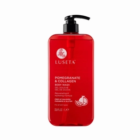 Luseta Pomegranate & Collagen Body Wash Rejuvenating Shower Gel Body Cleanser for All Skin Types Moisturizing and Hydrating Dry Skin 33.8oz