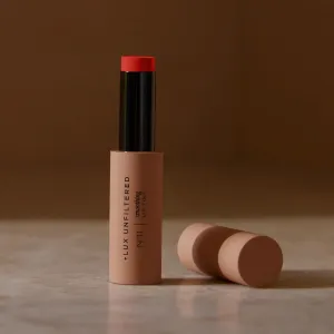   Lux Unfiltered N°11 Smoothing Hydrating Lip Tint for Women - Tinted Lip Balm with Jojoba & Sunflower Oil - Lightweight Moisturizing Semi-Sheer Color - Vegan & Cruelty-Free - Chili (Spicy Sheer Red)