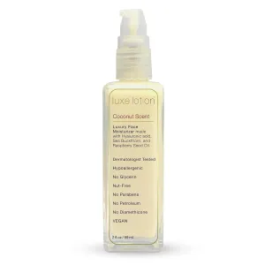 Luxe Beauty Non-Greasy Hyaluronic Acid Moisturizer – Coconut-Scented Lotion, Silicone-Free, No Fillers – With Organic and Plant-Based Ingredients - Anti-Aging Hydrating Facial Cream – Travel Size 2oz