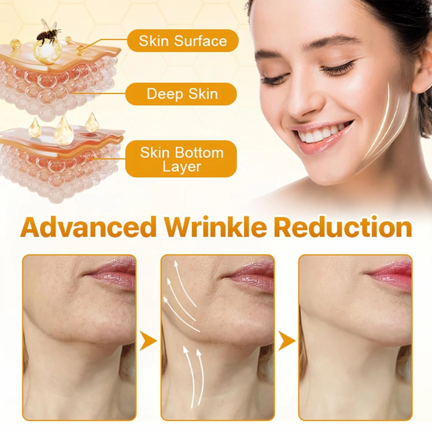 LuxeRadiance Bee Venom Lift Cream, Bee Venom Instant Wrinkle Removal Cream, Bee Venom Cream, Moisturizing and firming, Restores Skin Elasticity, Suitable for all Skin Types (1 Bottle)