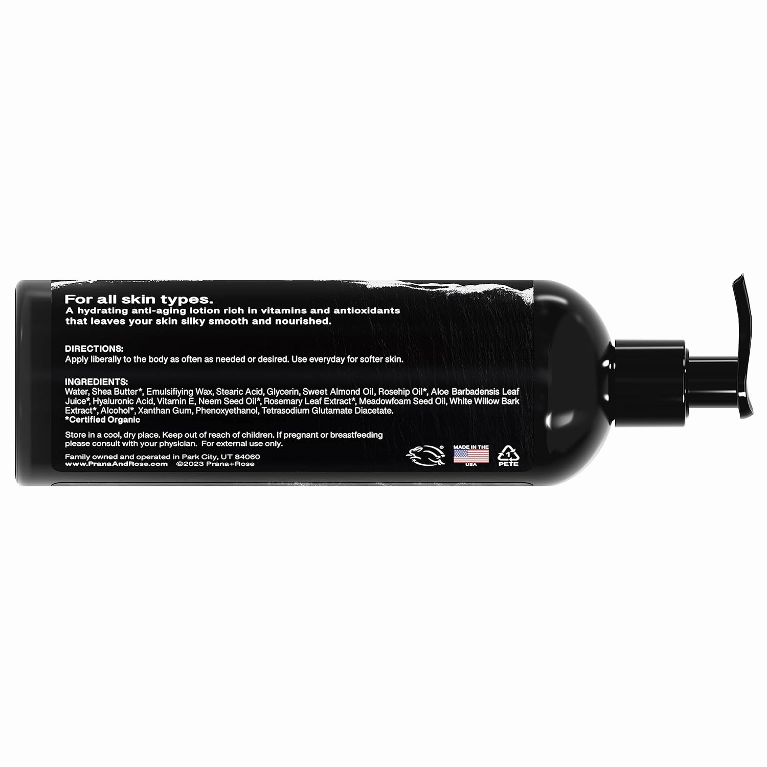 MADE IN THE USA Ultra Moisturizing Shea Butter Lotion with Hyaluronic Acid and Rosehip Oil for anti-aging ORGANIC VEGAN body and hand lotion 16oz (Unscented)