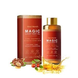 Magic Body Oil Luxury, 3.38 FL OZ -After Shower Body Oil for Women, Hydrating Skin Care for Full Body Use,Chest,Arms & Tightens, That Plumps and Firms Skin with Natural Ingredients,