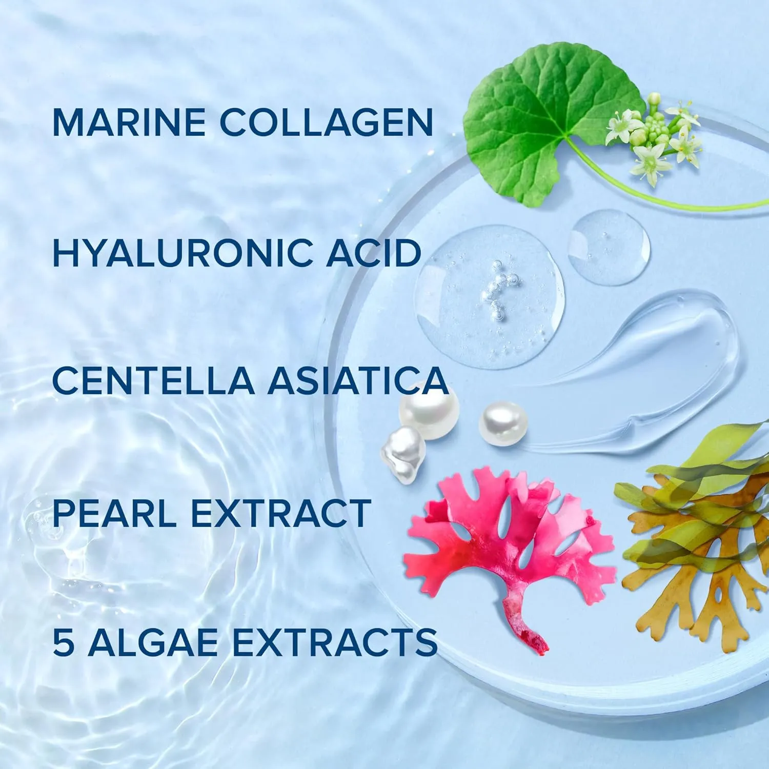 MAREE Collagen Facial Mask with Hyaluronic Acid - Sheet Face Masks Skincare with Green & Red Algae Extract - Hydrating Mascarillas Faciales For Women Skin Care | Facial Mask