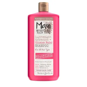 Maui Moisture Lightweight Hydration   Hibiscus Water Shampoo, Moisturizing Shampoo Softens & Quenches Wavy & Curly Hair with Aloe Vera, Vegan & Sulfate-Free Surfactants, 25.4 fl. oz