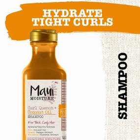 Maui Moisture Curl Quench   Coconut Oil Shampoo   Conditioner to Hydrate and Detangle Tight Curly Hair, Softening Shampoo, Vegan, Silicone & Paraben-Free, 13 Fl Oz (Pack of 2)