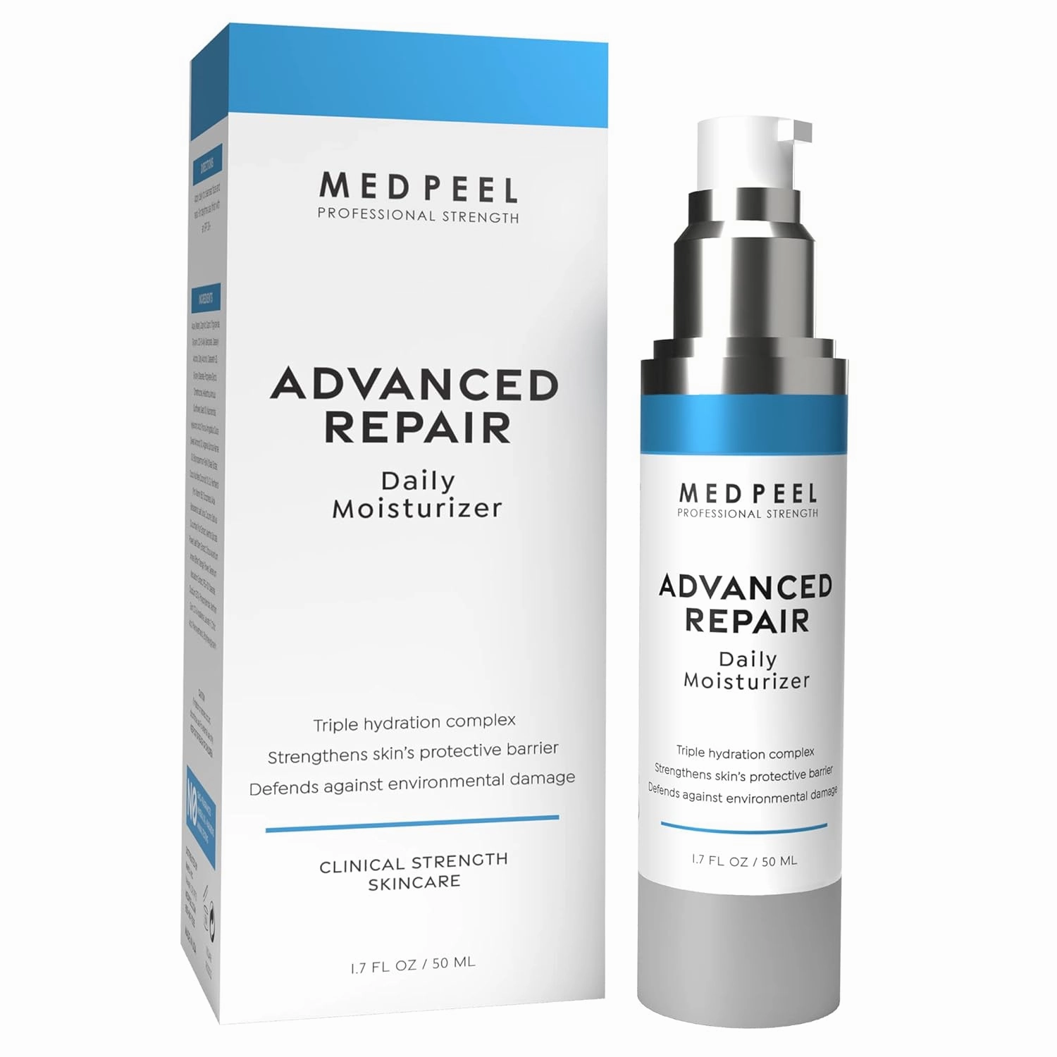 Medpeel Advanced Repair Daily Moisturizer with Vitamins E, B3 and B5, Soothing Aloe, Hyaluronic Acid, 1.7 fl oz