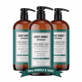 Men's 3-in-1 Wash, Moisturizing Shampoo, Conditioner, and Body Wash for Men, Suitable for All Skin and Hair Types, 32oz (Tea Tree) – 3 Pack