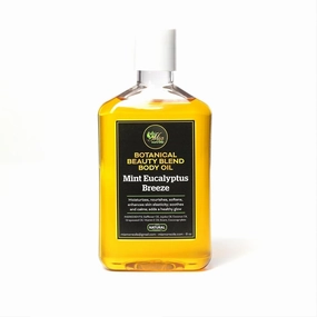 Mia More Oils Botanical Beauty Blend – Body Oil for Women, 8 oz | Natural Moisturizer with Jojoba, Coconut & Vitamin E Oils | Hydrates & Nourishes Dry, Sensitive Skin | Minty Eucalyptus Breeze