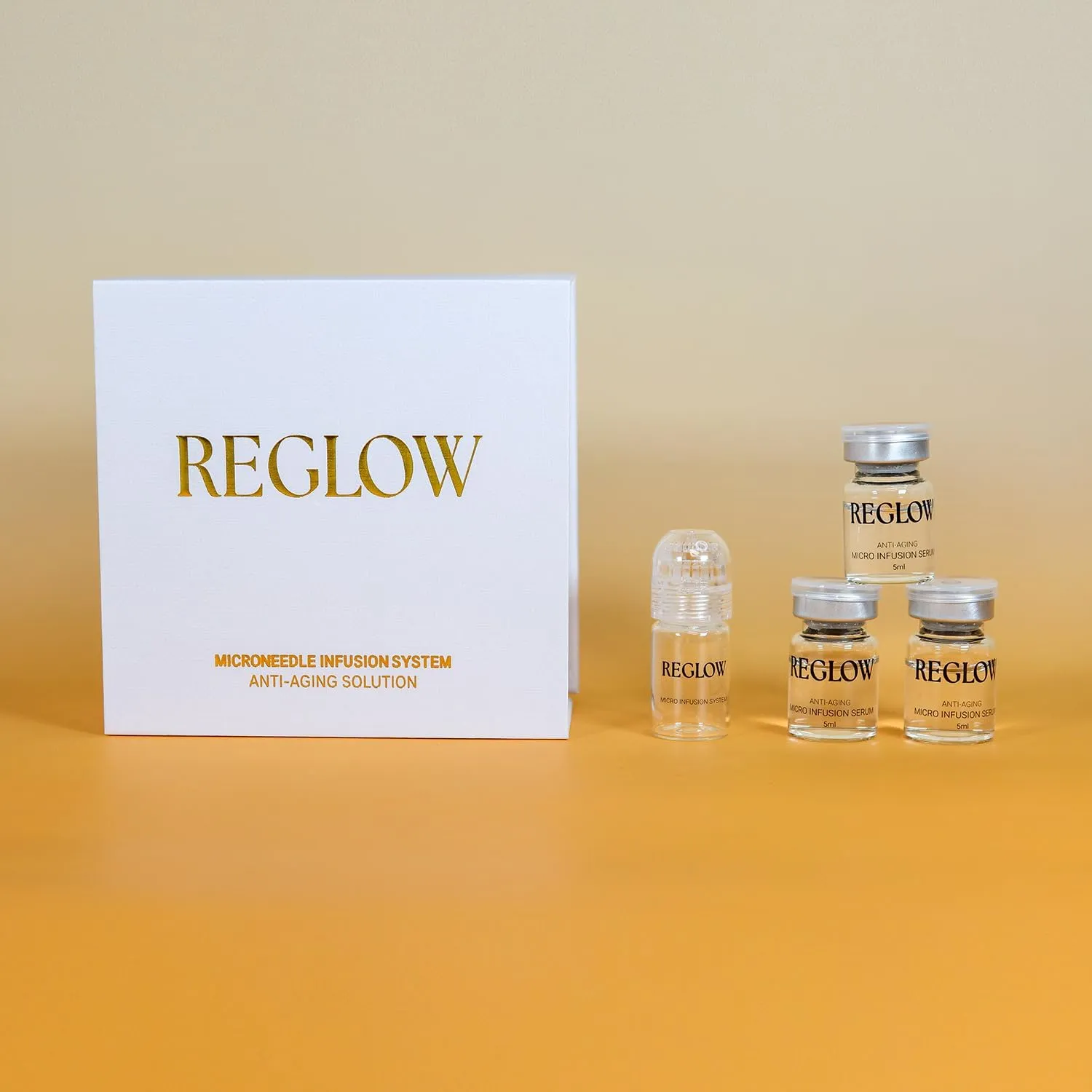 Micro-Infusion System – 24k Gold-Plated Microneedling Tool with Anti-Aging Serum for Hydration & Radiant Skin – at-Home Facial Kit for Wrinkle-Free, Youthful Results (1.5 Months Supply)