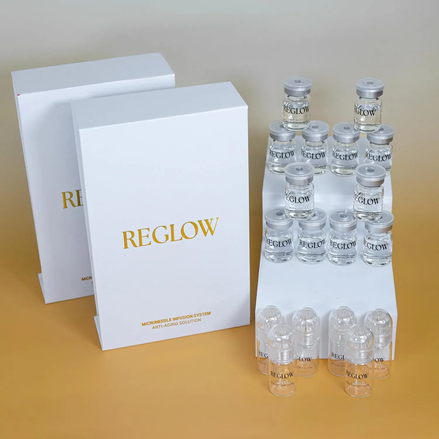 Micro-Infusion System – 24k Gold-Plated Microneedling Tool with Anti-Aging Serum for Hydration & Radiant Skin – at-Home Facial Kit for Wrinkle-Free, Youthful Results (6 Months Supply)