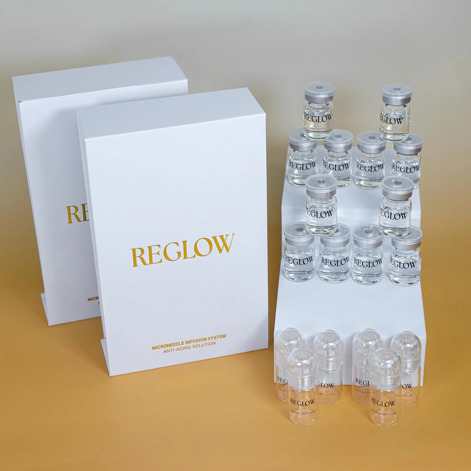 Micro-Infusion System – 24k Gold-Plated Microneedling Tool with Anti-Aging Serum for Hydration & Radiant Skin – at-Home Facial Kit for Wrinkle-Free, Youthful Results (6 Months Supply)