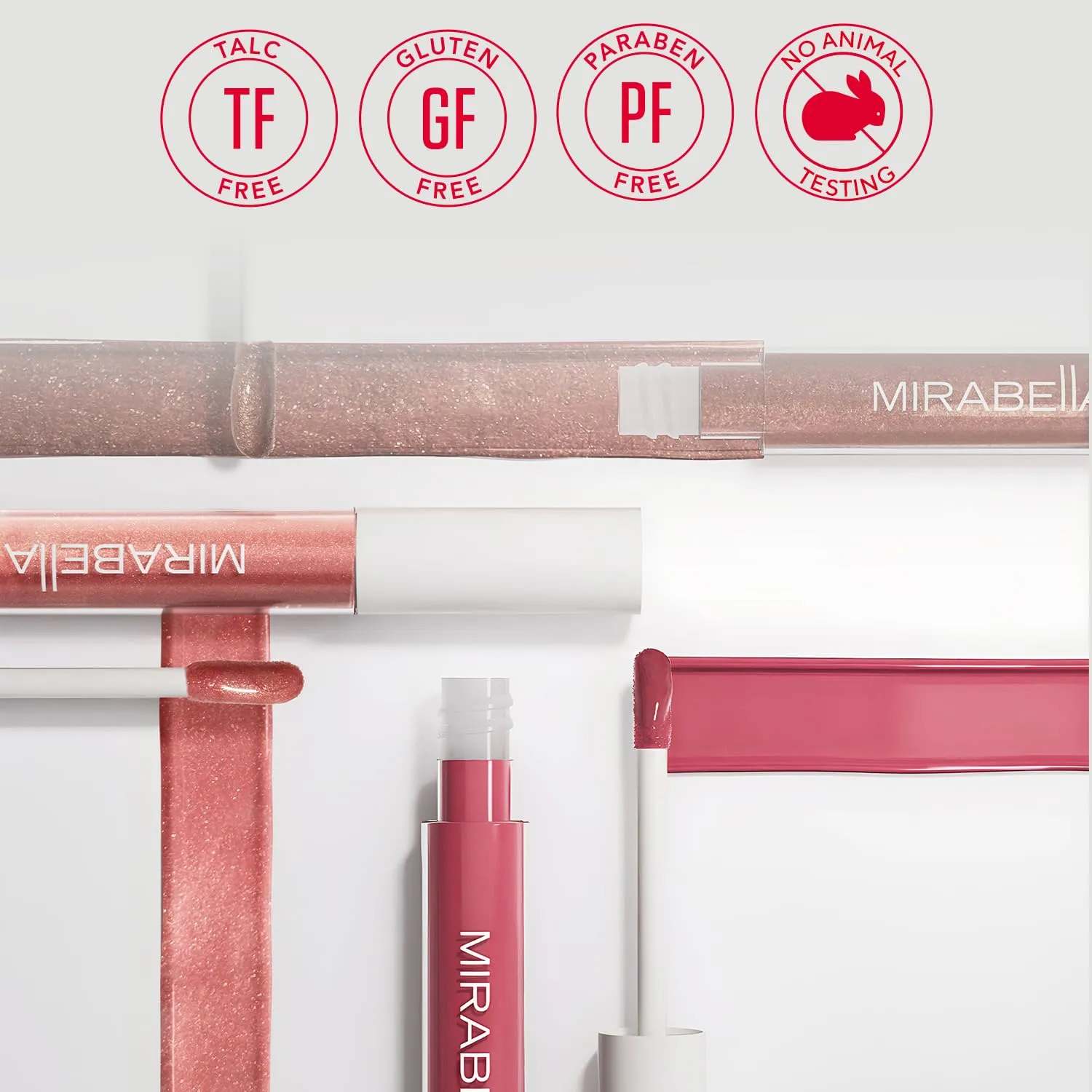 Mirabella Luxe Advanced Lip Gloss, Hydrating Non-Sticky High-Shine Lip Gloss for Women, Infused with Vitamin E & Jojoba Oil, Long-Lasting & Cruelty-Free - Angelic (Nude Pink)